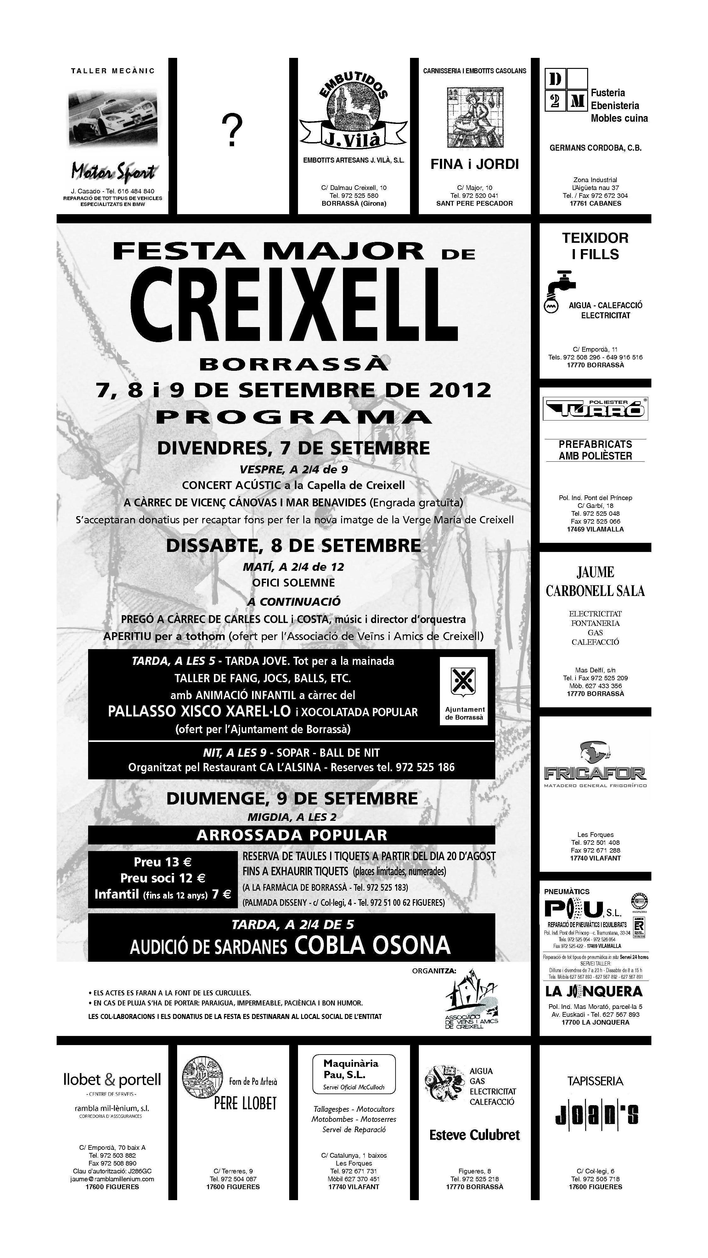 Aquest divendres comencen tres dies de festa Major a Creixell amb activitats per a tothom.